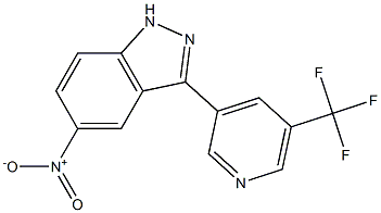 3-(5-(trifluoromethyl)pyridin-3-yl)-5-nitro-1H-indazole,,结构式