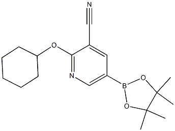 2-(cyclohexyloxy)-5-(4,4,5,5-tetramethyl-1,3,2-dioxaborolan-2-yl)pyridine-3-carbonitrile|