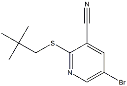 5-bromo-2-(neopentylthio)pyridine-3-carbonitrile,,结构式