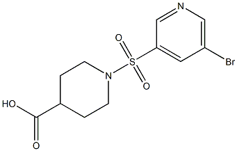 1-(5-broMopyridin-3-ylsulfonyl)piperidine-4-carboxylic acid,,结构式