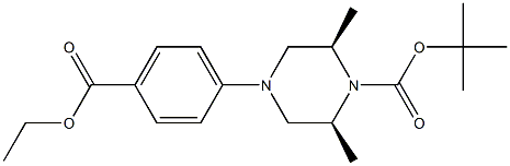 (2S,6R)-tert-butyl 4-(4-
(ethoxycarbonyl)phenyl)-
2,6-diMethylpiperazine-
1-carboxylate Struktur