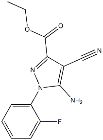 5-AMino-4-cyano-1-(2-fluoro-phenyl)-1H-pyrazole-3-carboxylic acid ethyl ester 化学構造式