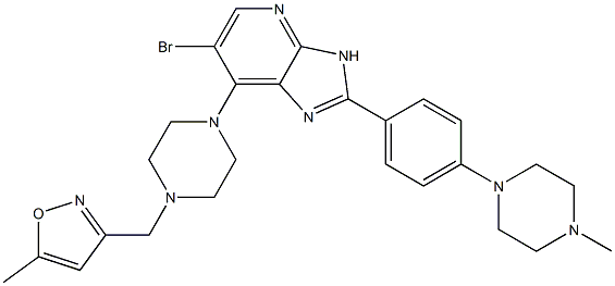 3-((4-(6-broMo-2-(4-(4-Methylpiperazin-1-yl)phenyl)-3H-iMidazo[4,5-b]pyridin-7-yl)piperazin-1-yl)Methyl)-5-Methylisoxazole 结构式