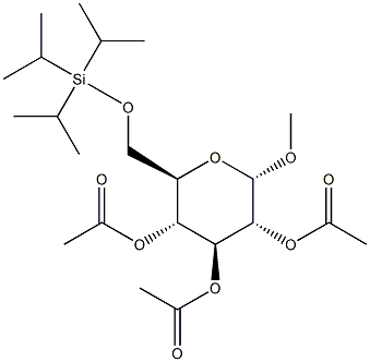Methyl 2,3,4-tri-O-acetyl-6-O-triisopropylsilyl-a-D-glucopyranoside 化学構造式