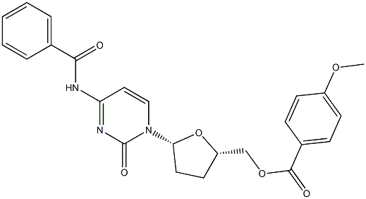 5'-O-Anisoyl-N4-benzoyl-2',3'-dideoxycytidine,,结构式