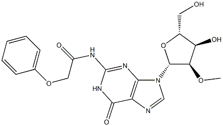 N2-Phenoxyacetyl-2'-O-methylguanosine 结构式