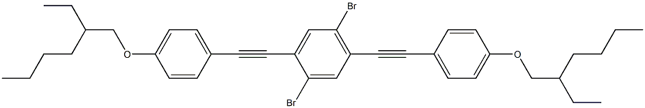 2,5 -双((4 -(2 -乙基己氧基)苯基)乙炔基)-1,4-二溴苯, , 结构式