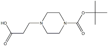 3-[4-(tert-butoxycarbonyl)piperazino]propanoic acid,,结构式