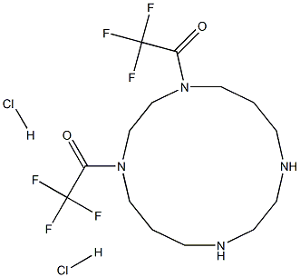 1,1'-(1,4,8,11-tetraazacyclotetradecane-1,4-diyl)bis(2,2,2- trifluoroethan-1-one) dihydrochloride Struktur