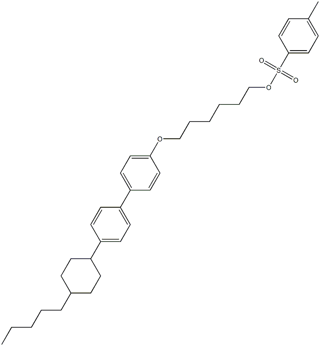 6-((4'-(4-pentylcyclohexyl)[1,1'-biphenyl]-4-yl)oxy)hexyl 4-methylbenzenesulfonate,,结构式