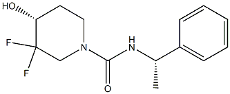 (4R)-3,3-difluoro-4-hydroxy-N-((S)-1-phenylethyl)piperidine-1-carboxamide, 2375165-33-4, 结构式