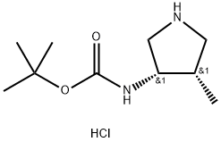 tert-Butyl ((3S,4S)-4-methylpyrrolidin-3-yl)carbamate hydrochloride Structure