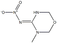 3-methyl-4-nitroiminotetrahydro-1,3,5-oxadiazine 化学構造式