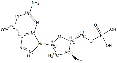 2'-Deoxyguanosine 5'-monophosphate-13C10 Structure