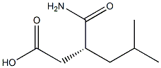 (R)-(-)-3-(carbamoyl)-5-methylhexanoic acid 化学構造式