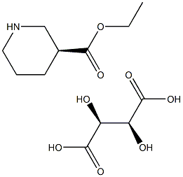 3-S-哌啶甲酸乙酯-D-(-)酒石酸盐,,结构式