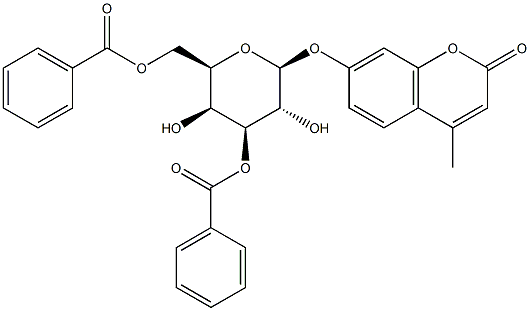 4-Methylumbelliferyl 3,6-Di-O-benzoyl-b-D-galactopyranoside Struktur