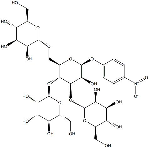 p-Nitrophenyl 3,4,6-Tri-O-(a-D-mannopyranosyl)-b-D-mannopyranoside 结构式