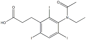 2,4,6-triiodo-3-N-ethylacetylaminophenylpropionic acid Structure