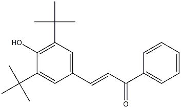 1-phenyl-3-(4-hydroxy-3,5-di-tert-butylphenyl)prop-2-en-1-one 化学構造式