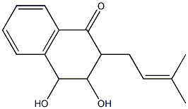 3,4-dihydro-3,4-dihydroxy-2-(3-methyl-2-butenyl)-1(2H)-naphthalenone Structure