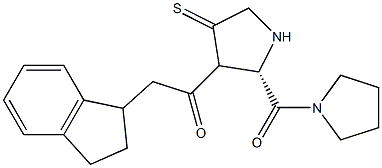 1-(3-(2-indanylacetyl)-L-thioprolyl)pyrrolidine Structure