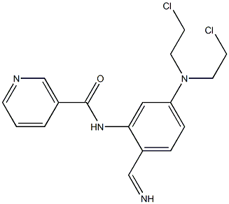 nicotinamido-4-bis(2-chloroethyl)aminobenzaldimine Struktur