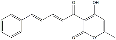 4-hydroxy-6-methyl-3-(5-phenyl-2,4-pentadienoyl)-2-pyrone Struktur