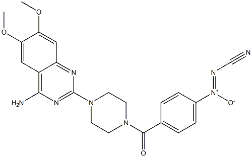 1-(4-amino-6,7-dimethoxy-2-quinazolyl)-4-(4-(cyano-NNO-azoxy)benzoyl)piperazine Structure