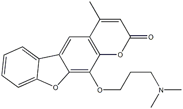 11-dimethylaminopropoxy-4-methylbenzofuro(3,2-g)coumarin 化学構造式