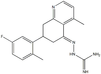 (7-(5-fluoro-2-methylphenyl)-4-methyl-7,8-dihydro-5(6H)-quinolinylideneamino)guanidine 结构式