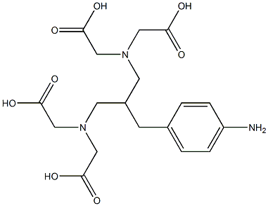 2-(4-aminobenzyl)-1,3-propylenediamine-N,N,N',N'-tetraacetic acid 化学構造式