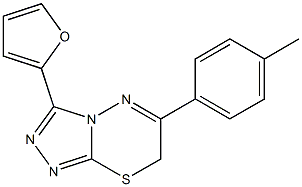 3-(2-furyl)-6-(4-methylphenyl)-7H-1,2,4-triazolo(3,4-b)(1,3,4)thiadiazine 化学構造式