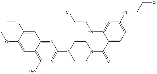 1-(4-amino-6,7-dimethoxy-2--quinazolyl)-4-(4-(bis-2-chloroethylamino)benzoyl)piperazine 结构式