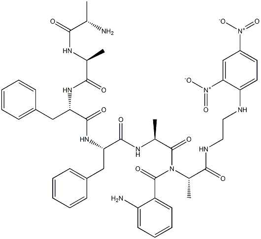 N-(2-aminobenzoyl-alanyl-alanyl-phenylalanyl-phenylalanyl-alanyl-alanyl)-N'-2,4-dinitrophenylethylenediamine,,结构式