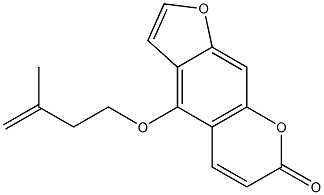 5-ISOPENTENYLOXYPSORALEN 化学構造式