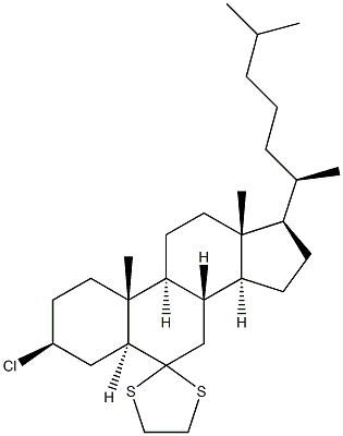 3BETA-CHLORO-6,6-ETHYLENE-DITHIO-5ALPHA-CHOLESTANE Struktur