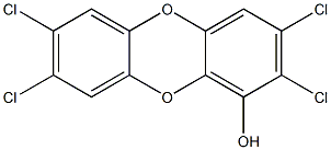 1-HYDROXY2,3,7,8-TETRACHLORODIBENZO-PARA-DIOXIN 化学構造式