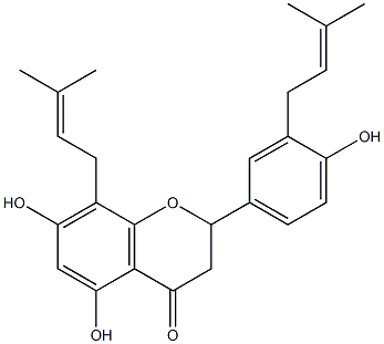 5,7,4'-TRIHYDROXY-3',8-DIPRENYLFLAVANONE,,结构式