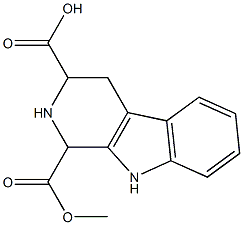 1-METHYL-1,2,3,4-TETRAHYDRO-BETA-CARBOLINE-1,3-DICARBOXYLICACID 结构式