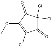 2,2,4-トリクロロ5-メトキシ-4-シクロペンテン-1,3-ジオン 化学構造式
