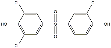 3-CHLORO-4-HYDROXYPHENYL3,5-DICHLORO-4-HYDROXYPHENYLSULFONE 化学構造式