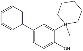 3-PIPERIDINO-N-METHYL-4-HYDROXYBIPHENYL 化学構造式