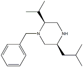 (2S,5S)-1-BENZYL-5-(2-METHYLPROPYL)-2-(PROPAN-2-YL)PIPERAZINE Struktur