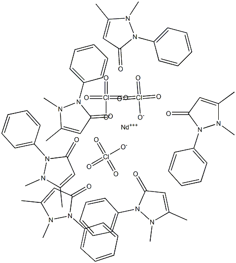 neodymium hexaantipyrine perchlorate Structure