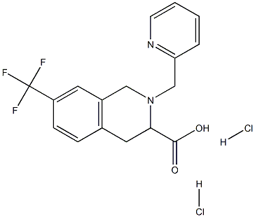 2-pyridin-2-ylmethyl-7-trifluoromethyl-1,2,3,4-tetrahydro-isoquinoline-3-carboxylic acid dihydrochloride 结构式