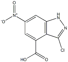 3-CHLORO-6-NITROINDAZOLE-4-CARBOXYLIC ACID 化学構造式