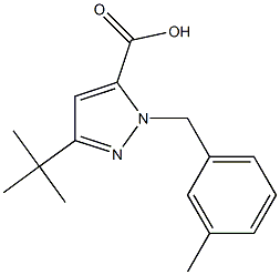 3-(TERT-BUTYL)-1-(3-METHYLBENZYL)PYRAZOLE-5-CARBOXYLIC ACID,,结构式
