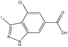 3-IODO-4-CHLOROINDAZOLE-6-CARBOXYLIC ACID,,结构式