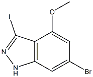 6-BROMO-4-METHOXY-3-IODOINDAZOLE,,结构式